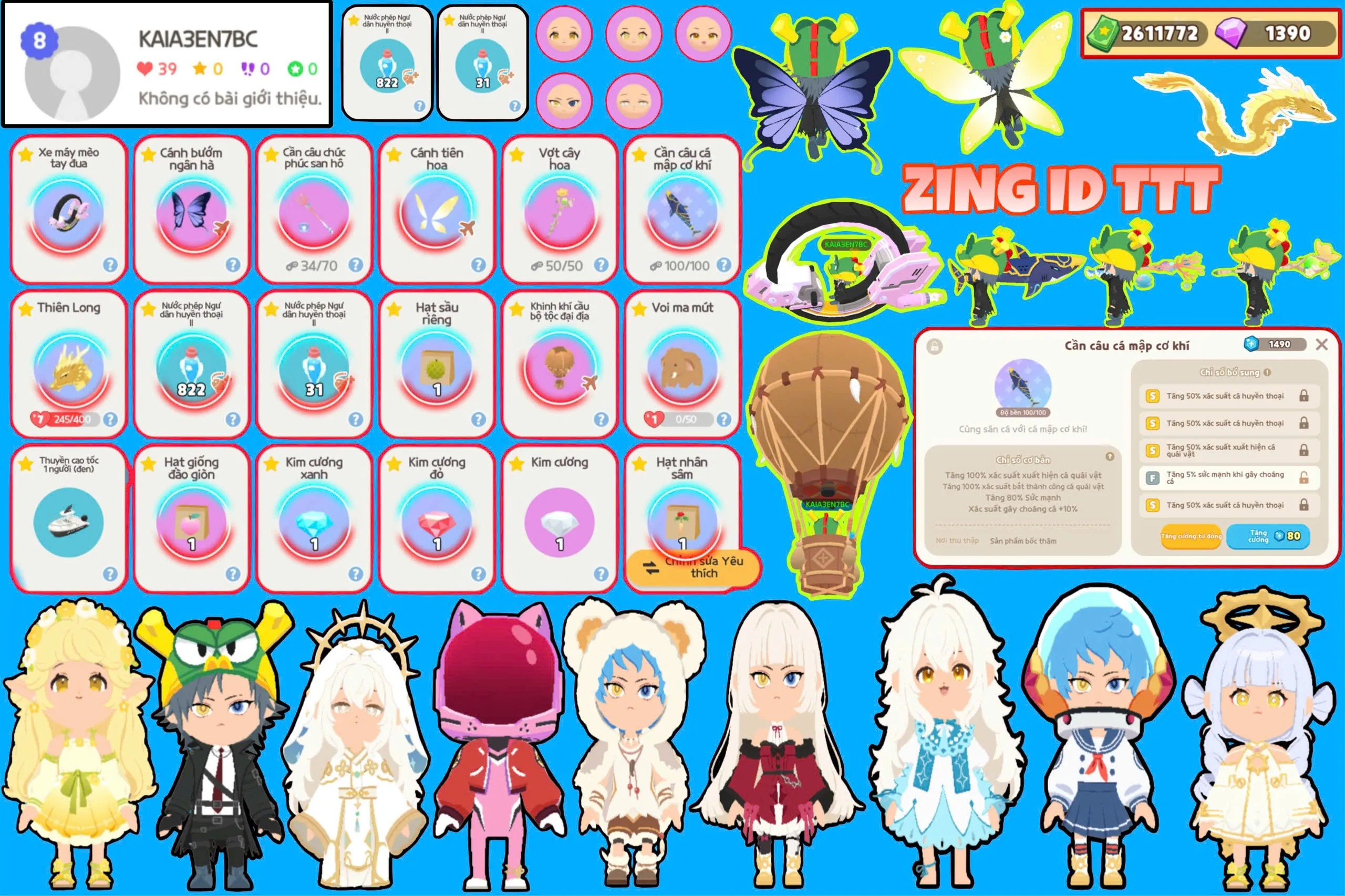 ZING ID trắng thông tin 